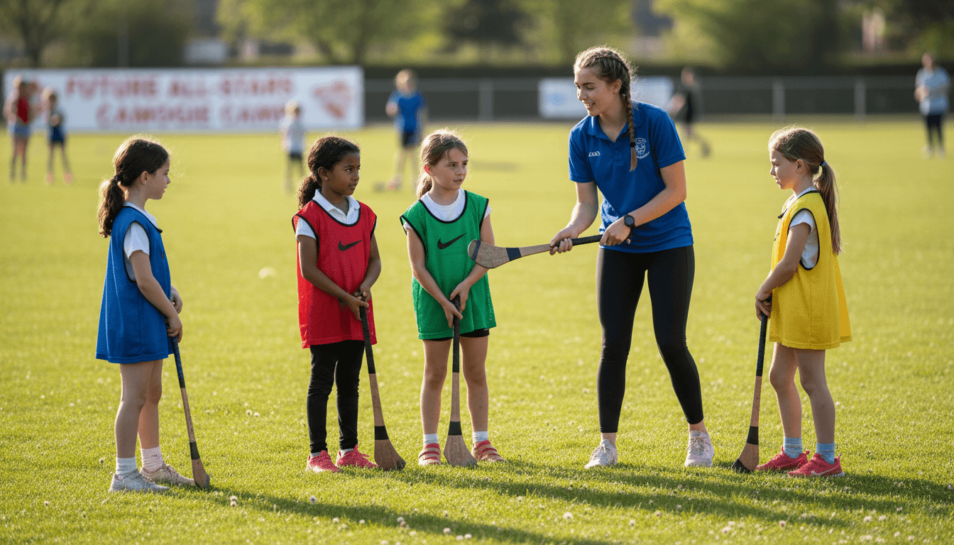 Sophia coaching the Little League cheer seniors team